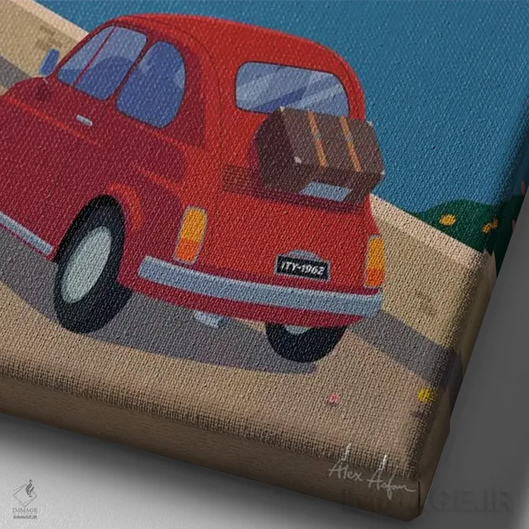 تابلو دکوراتیو ساحل آمالفی اثر ایدیااستورم استودیوز - نمای نزدیک بافت بوم