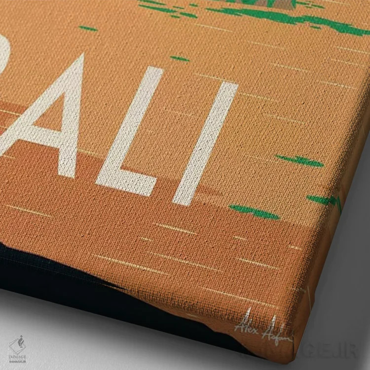 تابلو دکوراتیو بالی اثر ایدیااستورم استودیوز - نمای نزدیک بافت بوم