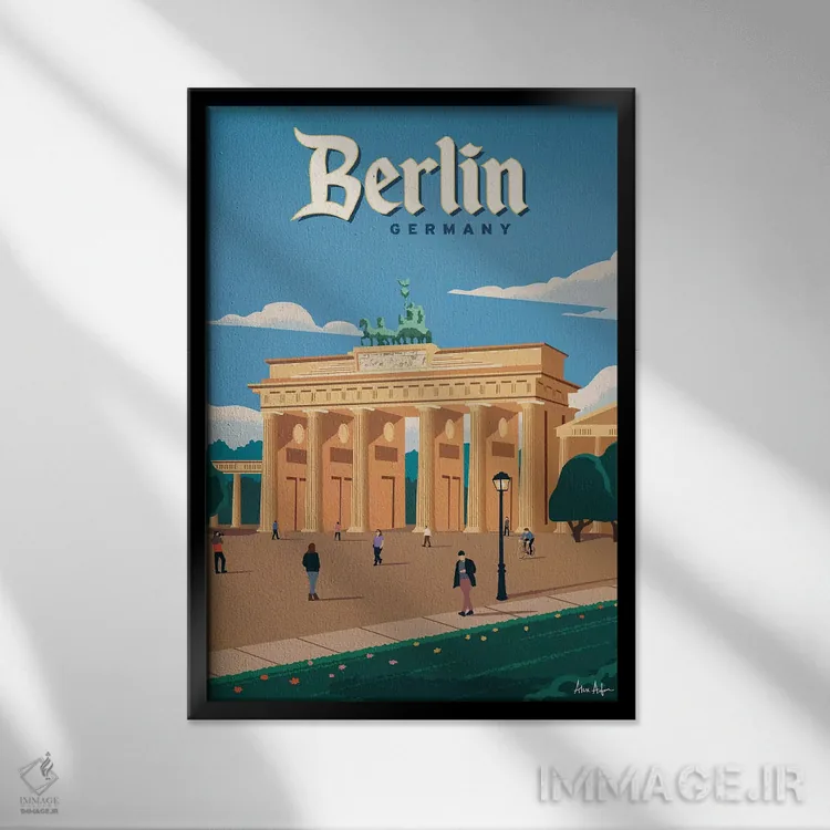 تابلو دکوراتیو دروازه براندنبورگ اثر ایدیااستورم استودیوز - نمای قابدار مشکی