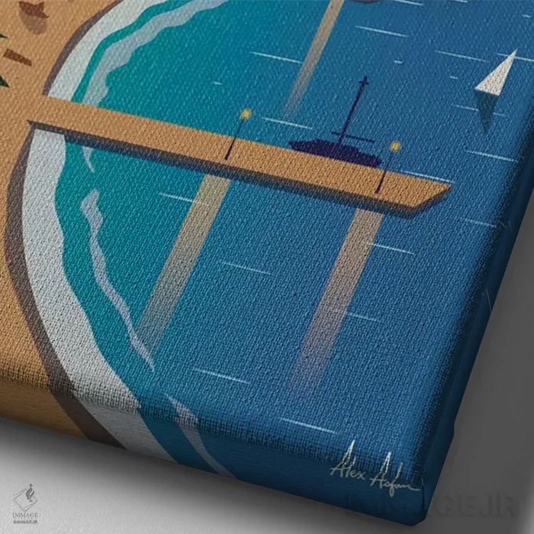 تابلو دکوراتیو کن اثر ایدیااستورم استودیوز - نمای نزدیک بافت بوم