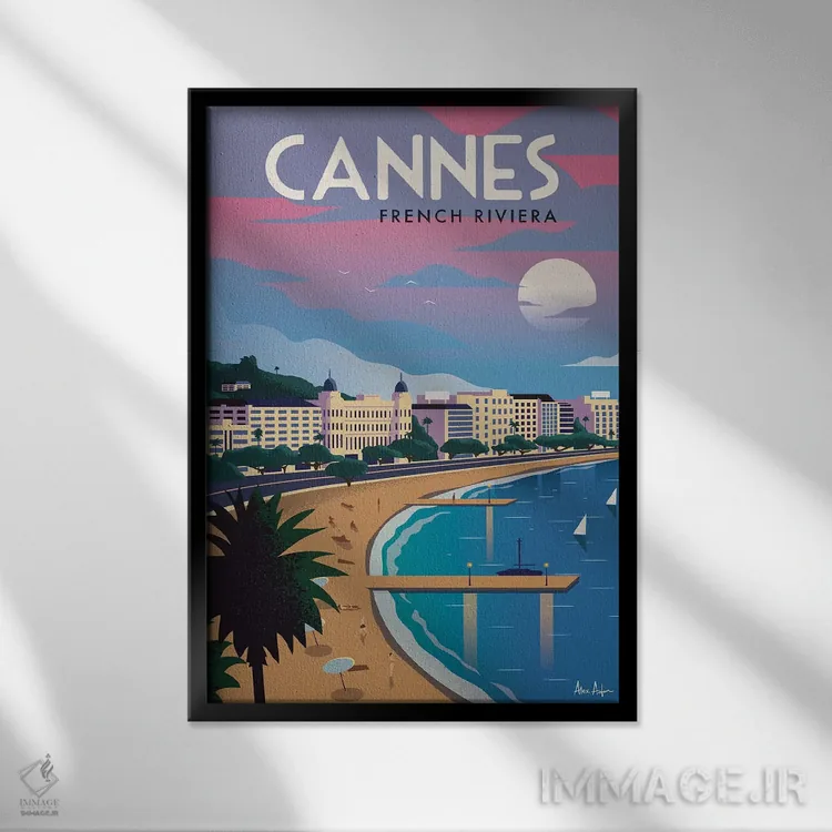 تابلو دکوراتیو کن اثر ایدیااستورم استودیوز - نمای قابدار مشکی