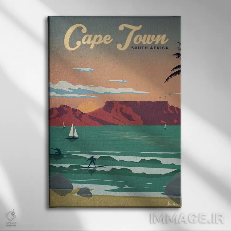 تابلو دکوراتیو کیپ تاون اثر ایدیااستورم استودیوز - نمای روبهرو روی دیوار