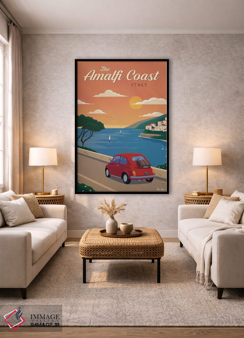 تابلو دکوراتیو ساحل آمالفی اثر ایدیااستورم استودیوز - D1B