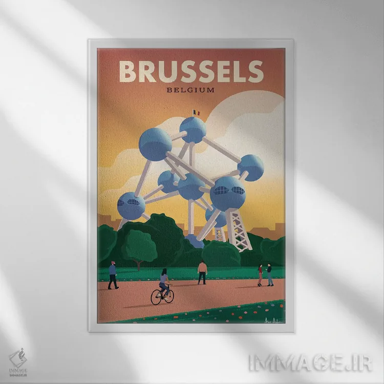 تابلو دکوراتیو بروکسل اثر ایدیااستورم استودیوز - نمای قابدار سفید