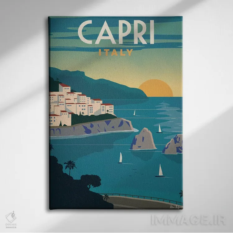 تابلو دکوراتیو کاپری اثر ایدیااستورم استودیوز - نمای روبهرو روی دیوار