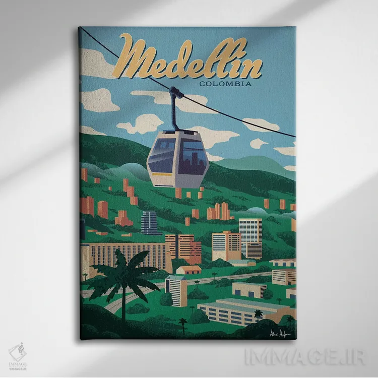 تابلو دکوراتیو مدئین اثر ایدیااستورم استودیوز - نمای روبهرو روی دیوار