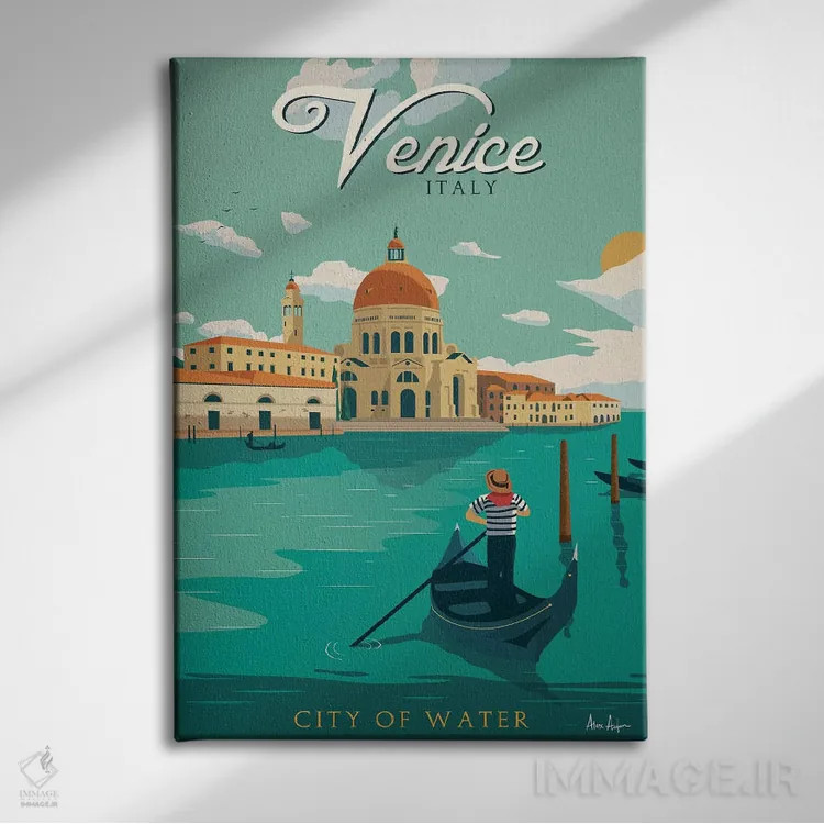 تابلو دکوراتیو ونیز اثر ایدیااستورم استودیوز - نمای روبهرو روی دیوار