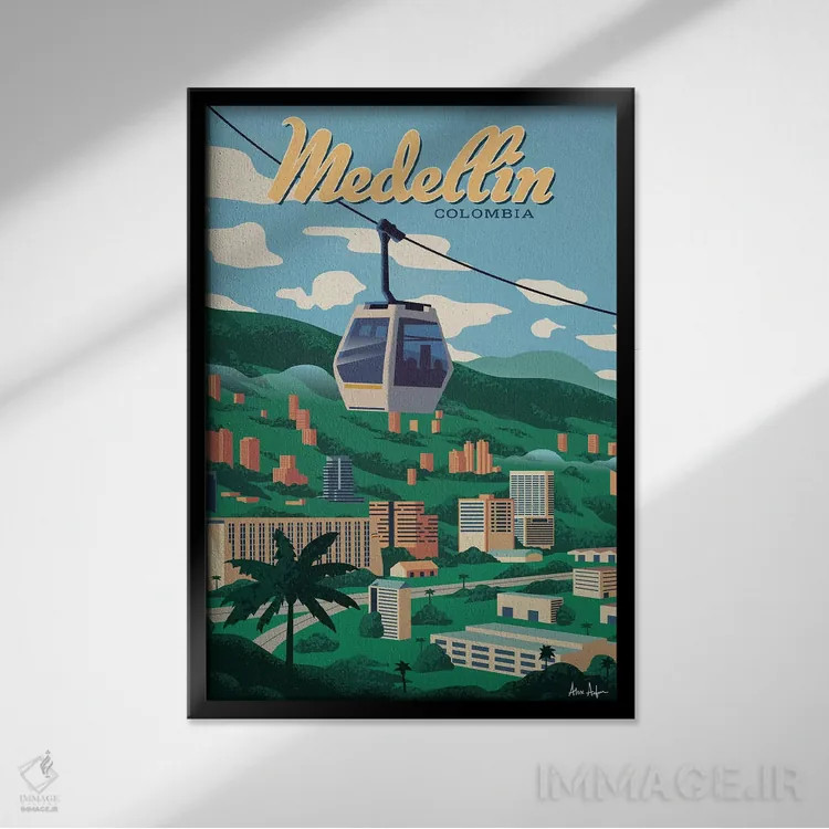 تابلو دکوراتیو مدئین اثر ایدیااستورم استودیوز - نمای قابدار مشکی