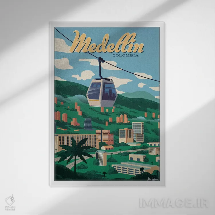 تابلو دکوراتیو مدئین اثر ایدیااستورم استودیوز - نمای قابدار سفید