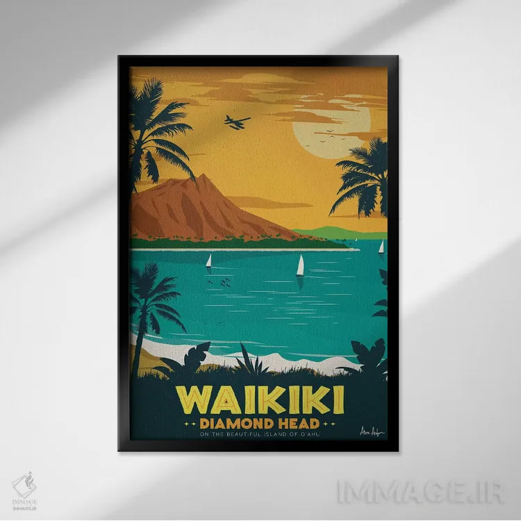 تابلو دکوراتیو وای کیکی اثر ایدیااستورم استودیوز - نمای قابدار مشکی