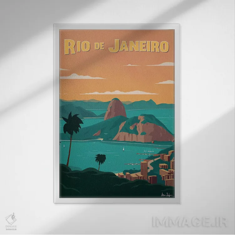 تابلو دکوراتیو ریو دو ژانیرو اثر ایدیااستورم استودیوز - نمای قابدار سفید