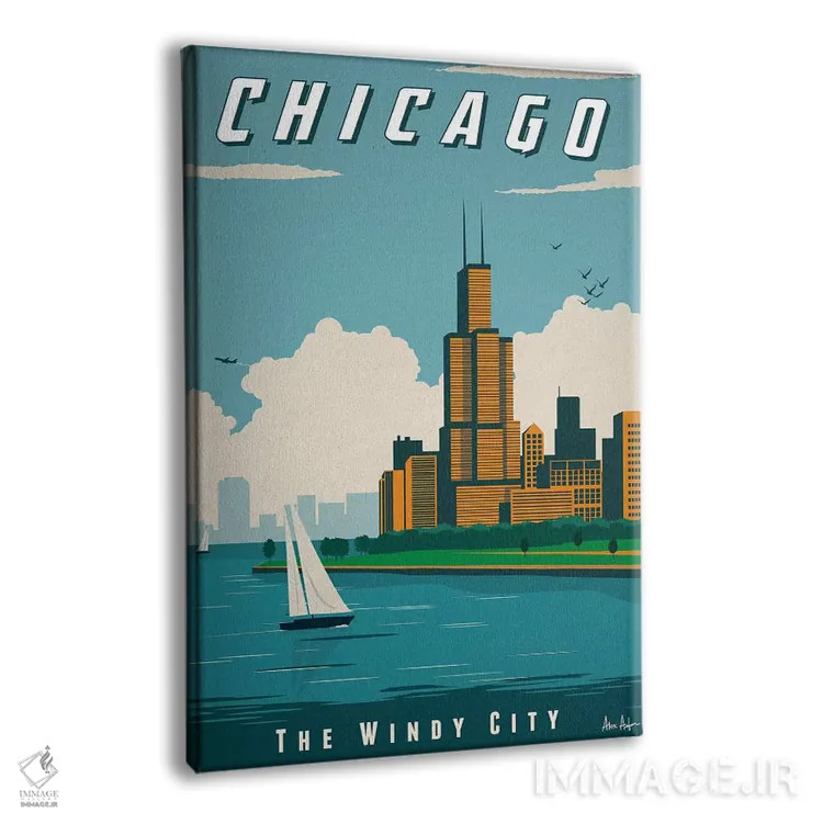 تابلو دکوراتیو شیکاگو اثر ایدیااستورم استودیوز - نمای پرسپکتیو محصول