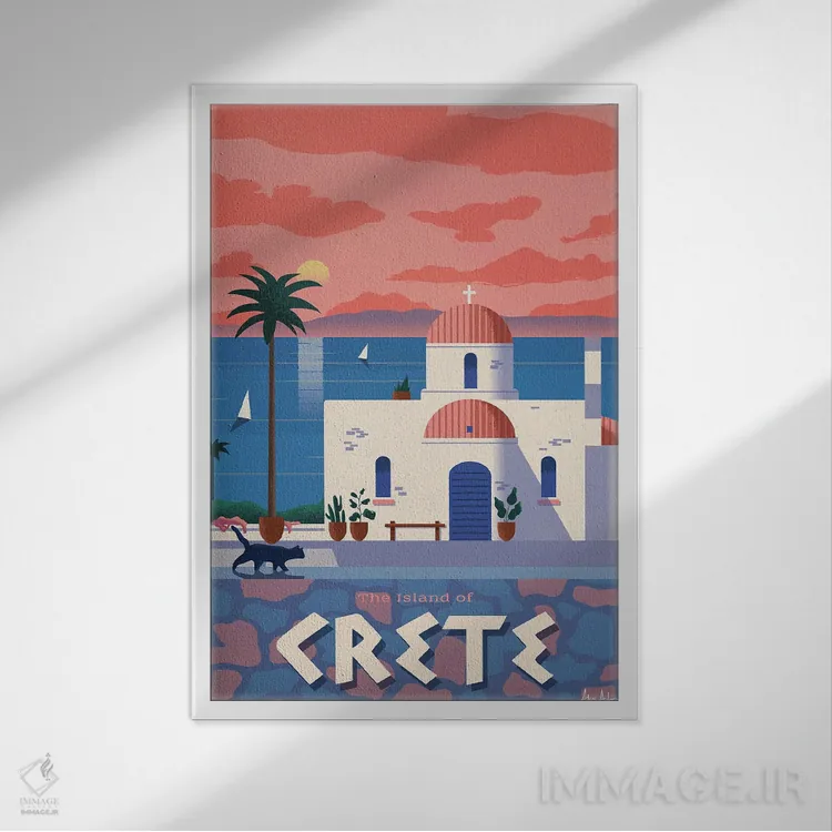 تابلو دکوراتیو کرت اثر ایدیااستورم استودیوز - نمای قابدار سفید