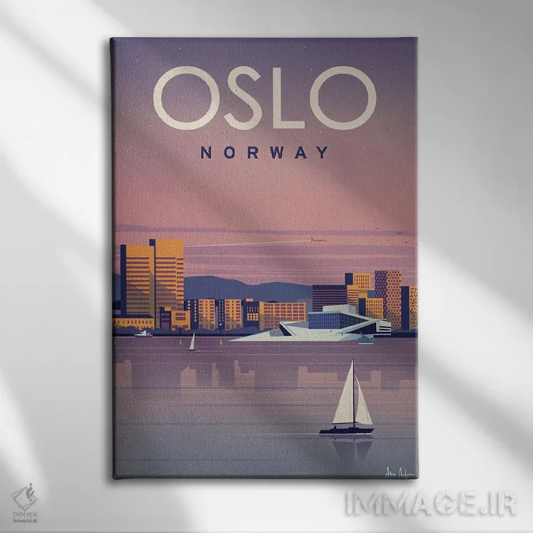 تابلو دکوراتیو اسلو اثر ایدیااستورم استودیوز - نمای روبهرو روی دیوار