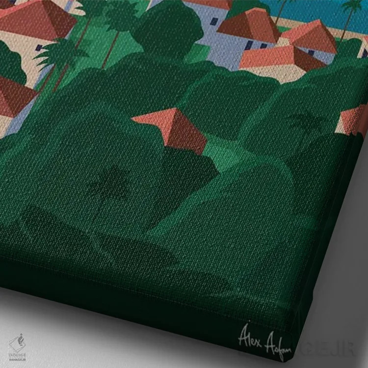 تابلو دکوراتیو سنت بارتلمی اثر ایدیااستورم استودیوز - نمای نزدیک بافت بوم