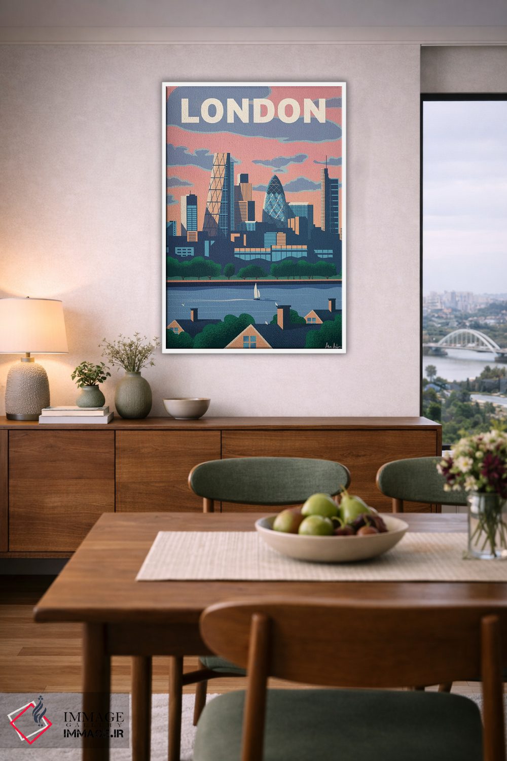 تابلو دکوراتیو لندن مدرن اثر ایدیااستورم استودیوز - D6W