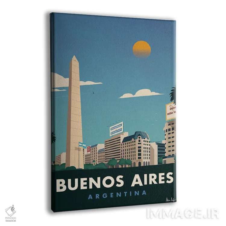 تابلو دکوراتیو بوئنوس آیرس اثر ایدیااستورم استودیوز - نمای پرسپکتیو محصول