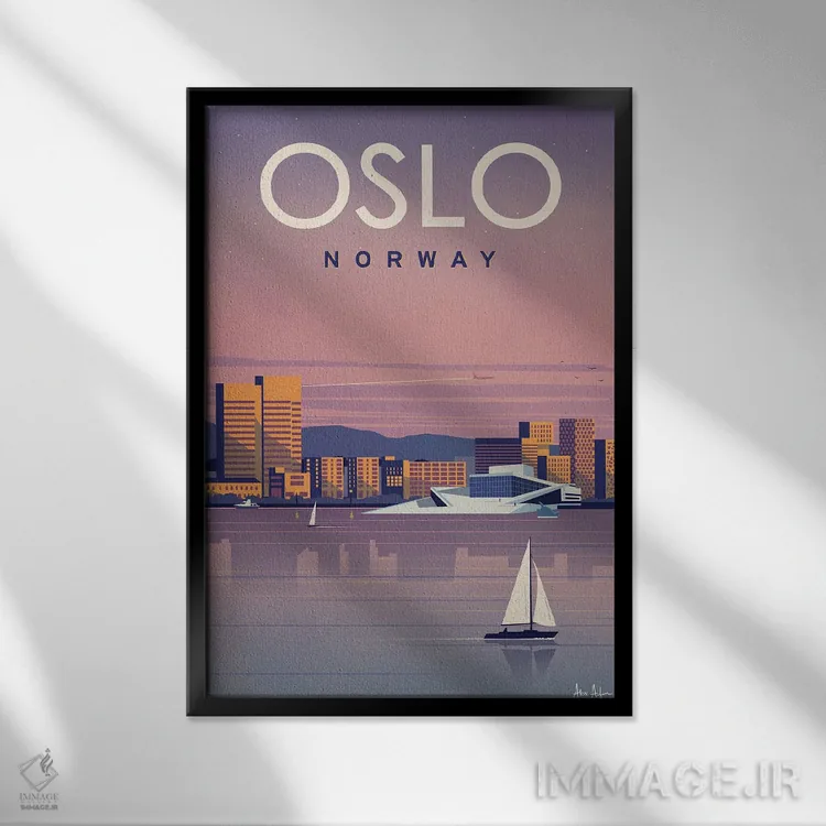 تابلو دکوراتیو اسلو اثر ایدیااستورم استودیوز - نمای قابدار مشکی