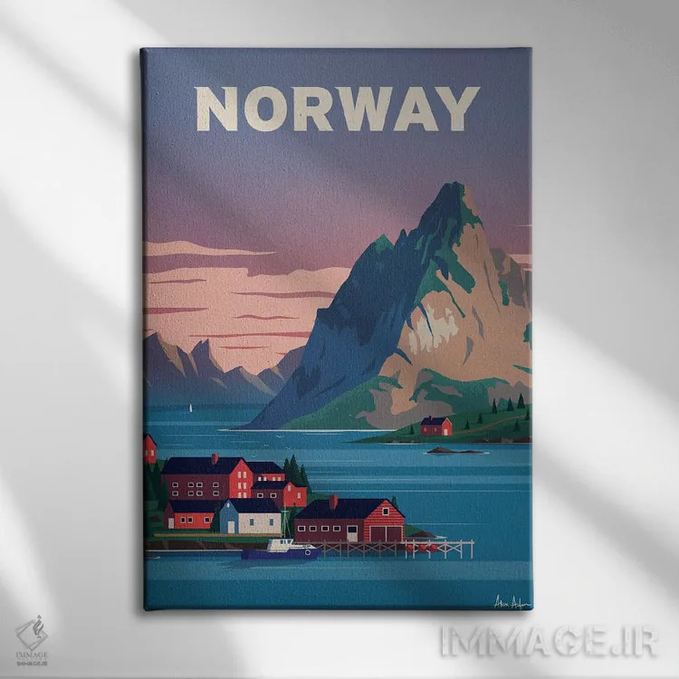 تابلو دکوراتیو نروژ اثر ایدیااستورم استودیوز - نمای روبهرو روی دیوار