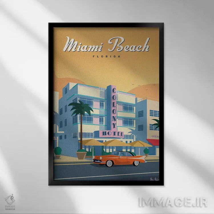 تابلو دکوراتیو هتل کالونی اثر ایدیااستورم استودیوز - نمای قابدار مشکی