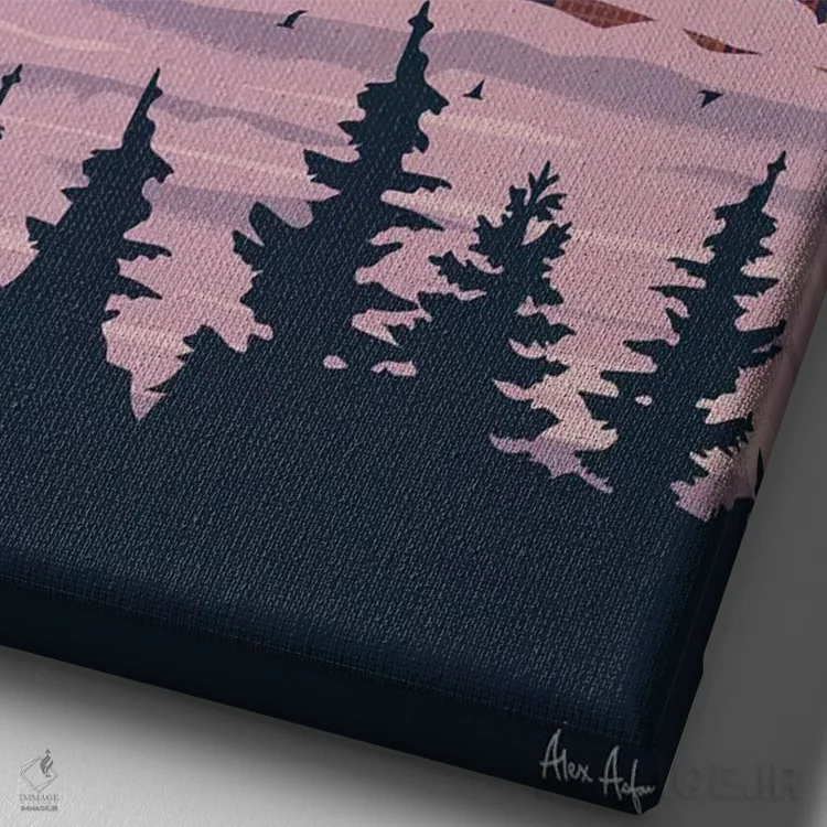 تابلو دکوراتیو ونکوور اثر ایدیااستورم استودیوز - نمای نزدیک بافت بوم