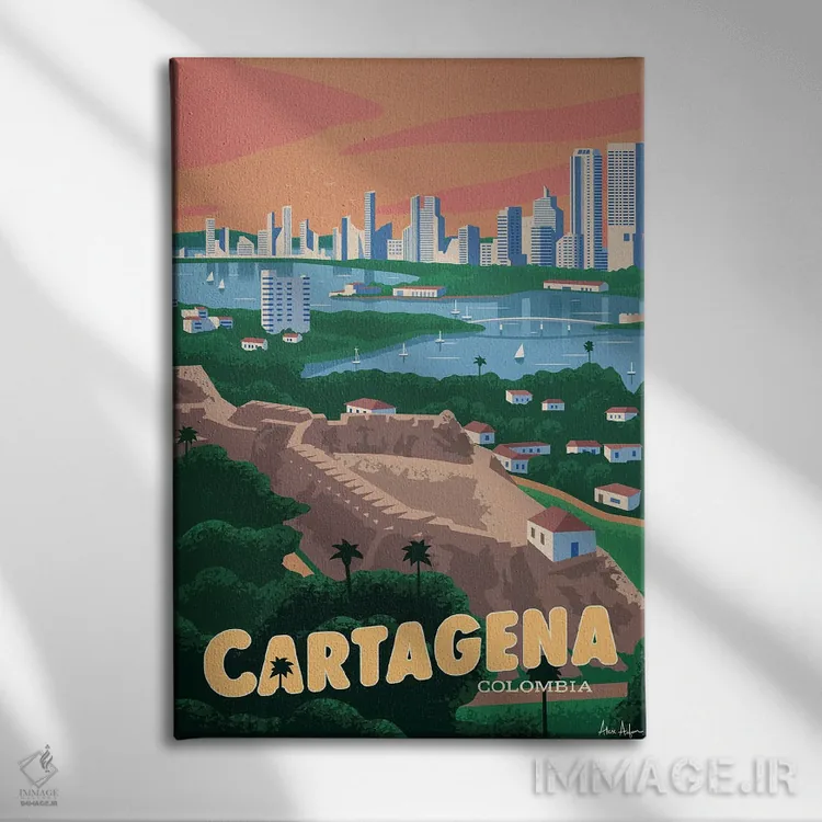 تابلو دکوراتیو کارتاخنا اثر ایدیااستورم استودیوز - نمای روبهرو روی دیوار