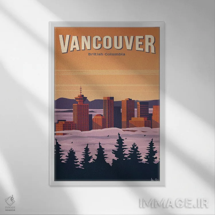 تابلو دکوراتیو ونکوور اثر ایدیااستورم استودیوز - نمای قابدار سفید