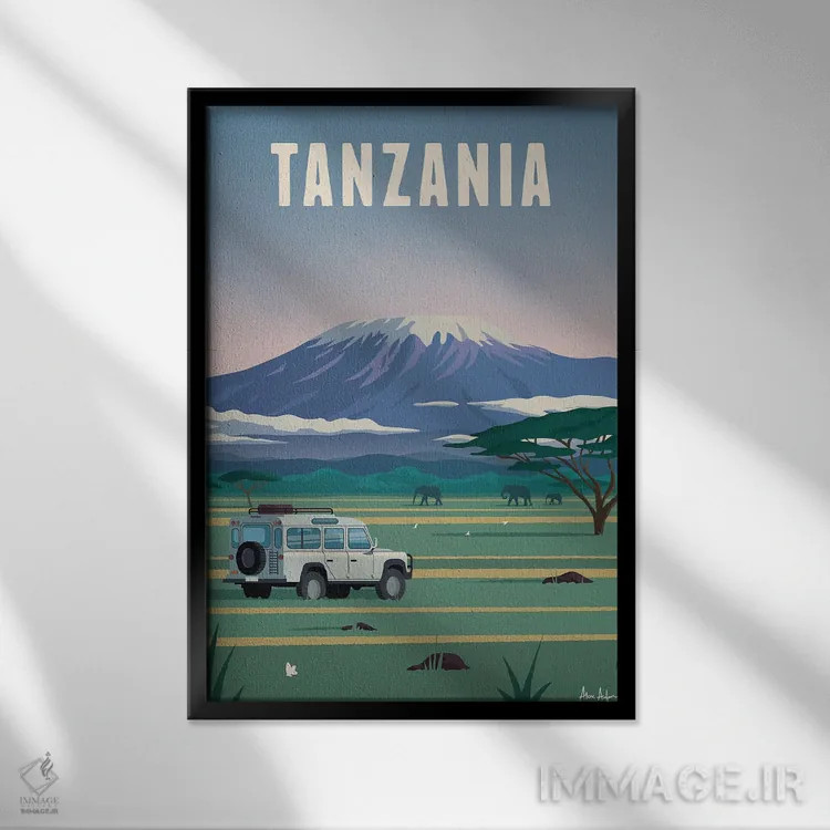 تابلو دکوراتیو تانزانیا اثر ایدیااستورم استودیوز - نمای قابدار مشکی