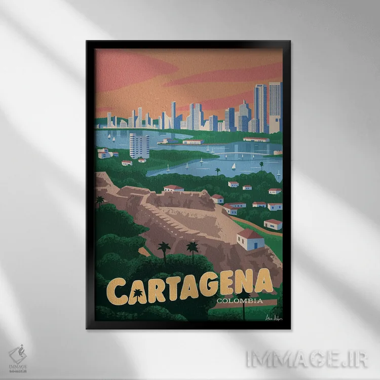 تابلو دکوراتیو کارتاخنا اثر ایدیااستورم استودیوز - نمای قابدار مشکی