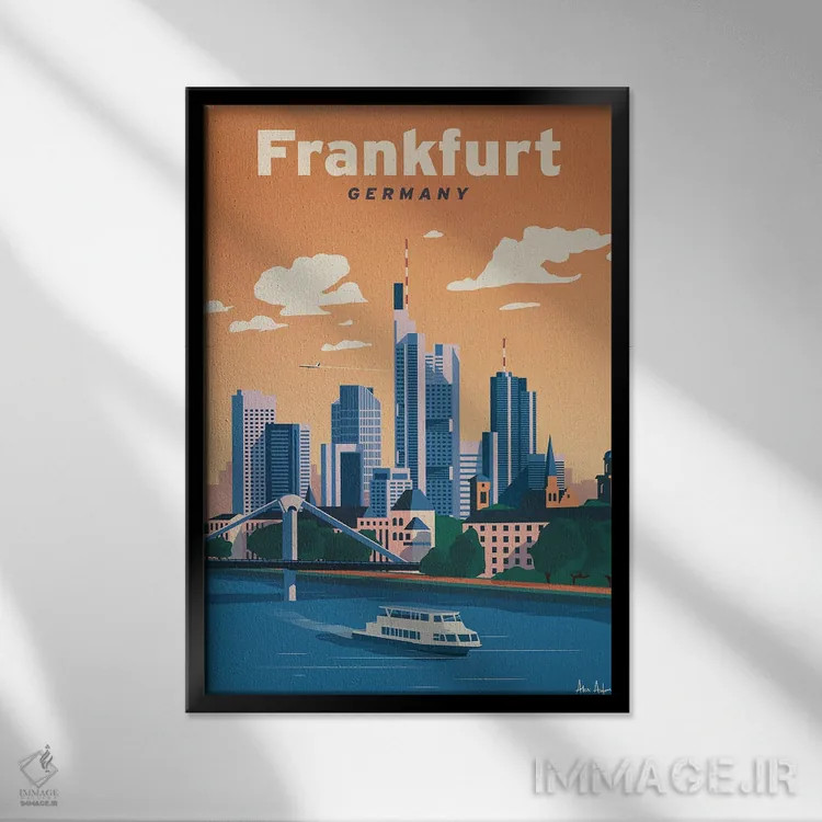 تابلو دکوراتیو فرانکفورت اثر ایدیااستورم استودیوز - نمای قابدار مشکی