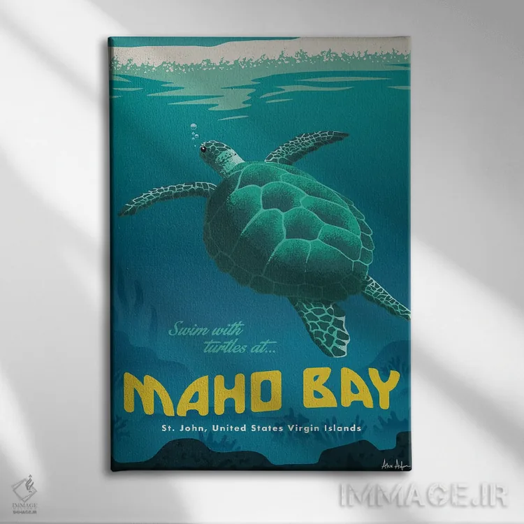 تابلو دکوراتیو خلیج ماهو اثر ایدیااستورم استودیوز - نمای روبهرو روی دیوار