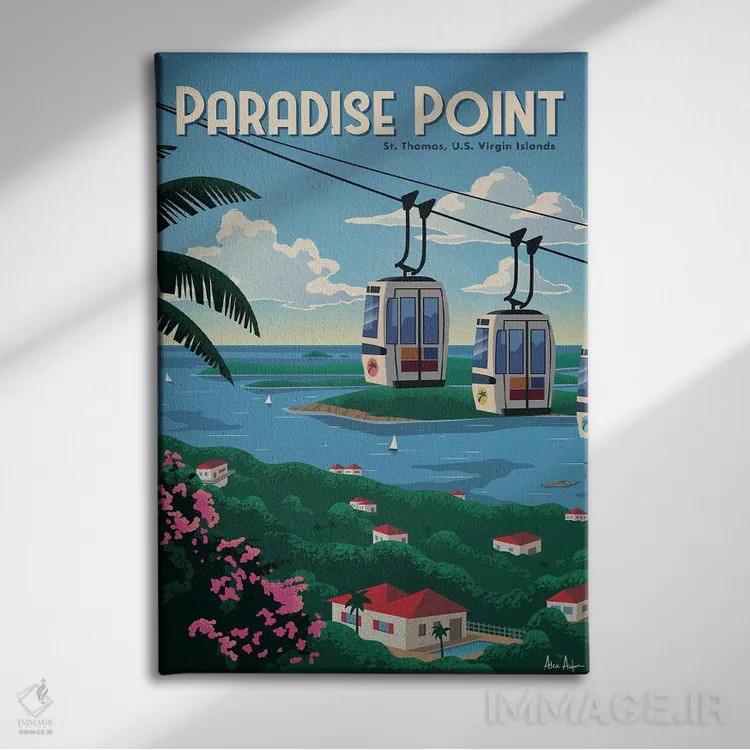 تابلو دکوراتیو نقطه بهشت اثر ایدیااستورم استودیوز - نمای روبهرو روی دیوار