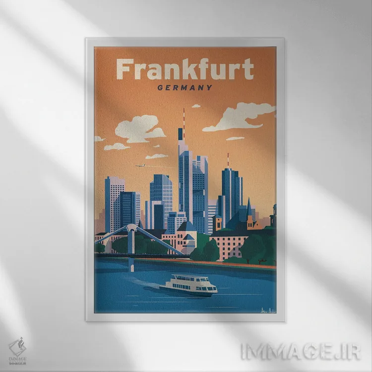 تابلو دکوراتیو فرانکفورت اثر ایدیااستورم استودیوز - نمای قابدار سفید