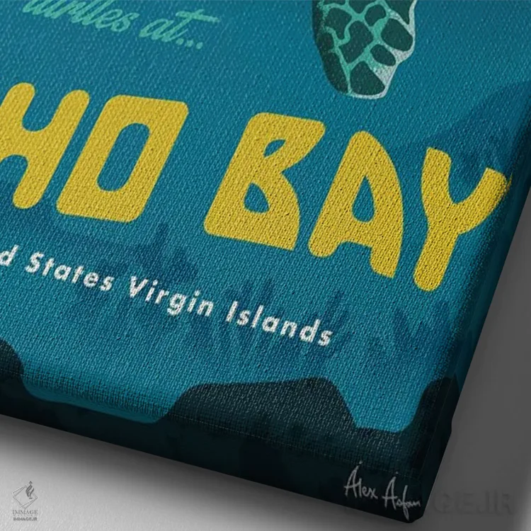 تابلو دکوراتیو خلیج ماهو اثر ایدیااستورم استودیوز - نمای نزدیک بافت بوم