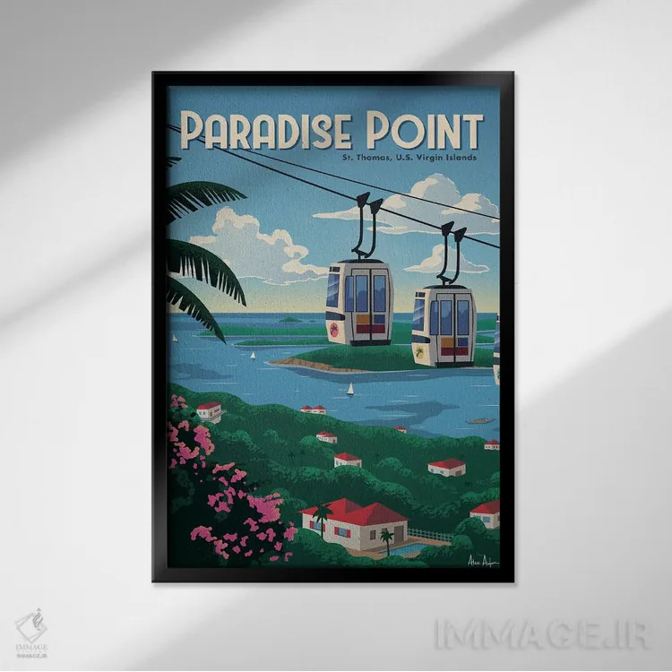 تابلو دکوراتیو نقطه بهشت اثر ایدیااستورم استودیوز - نمای قابدار مشکی