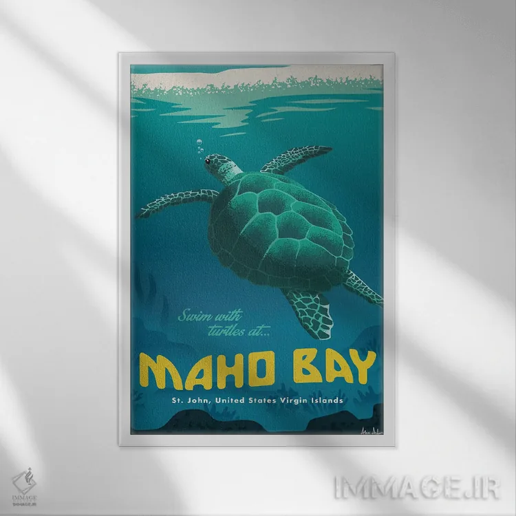 تابلو دکوراتیو خلیج ماهو اثر ایدیااستورم استودیوز - نمای قابدار سفید