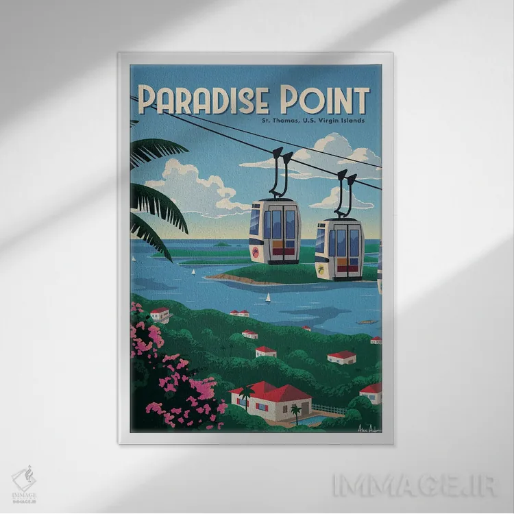 تابلو دکوراتیو نقطه بهشت اثر ایدیااستورم استودیوز - نمای قابدار سفید