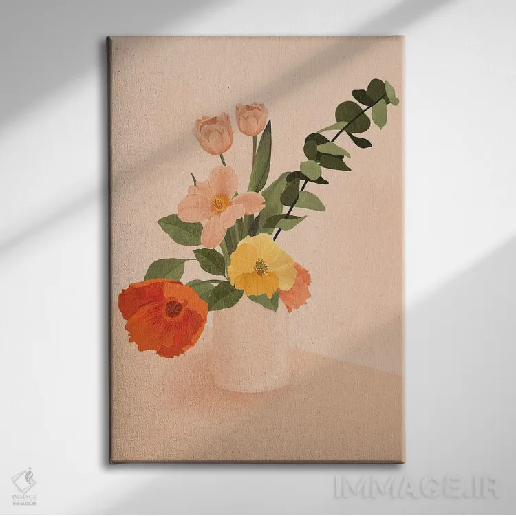 تابلو مدرن دسته گل اثر ایتس فانی هو - نمای روبهرو روی دیوار