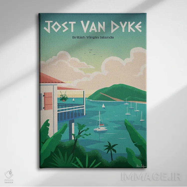 تابلو دکوراتیو یوست ون دایک اثر ایدیااستورم استودیوز - نمای روبهرو روی دیوار