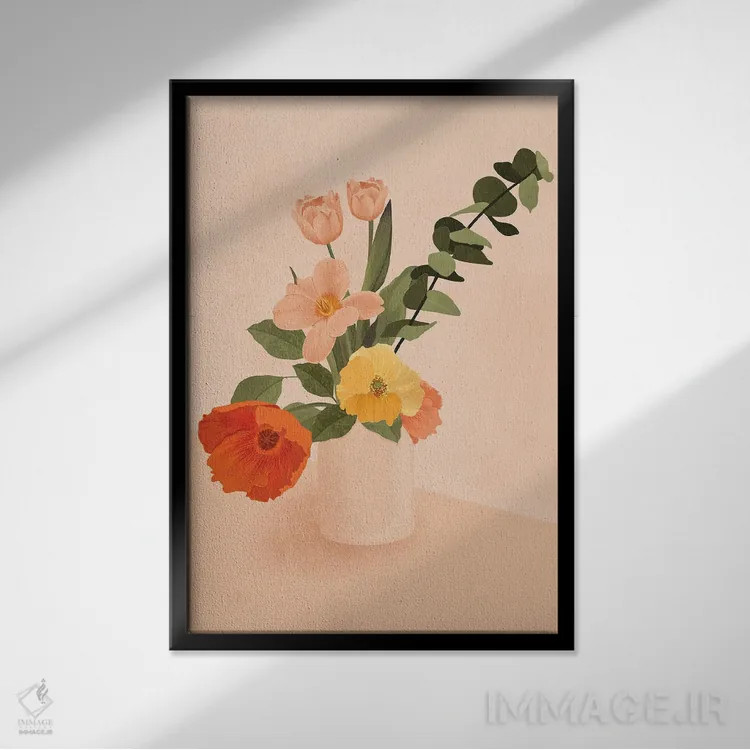 تابلو مدرن دسته گل اثر ایتس فانی هو - نمای قابدار مشکی