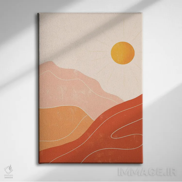تابلو مینیمال کوه ها اثر ایتس فانی هو - نمای روبهرو روی دیوار