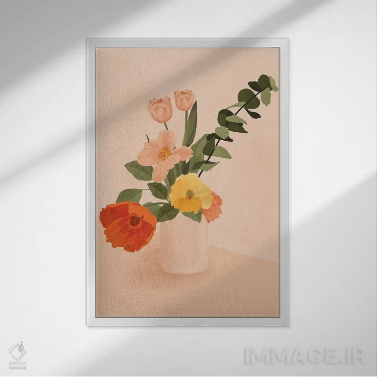 تابلو مدرن دسته گل اثر ایتس فانی هو - نمای قابدار سفید