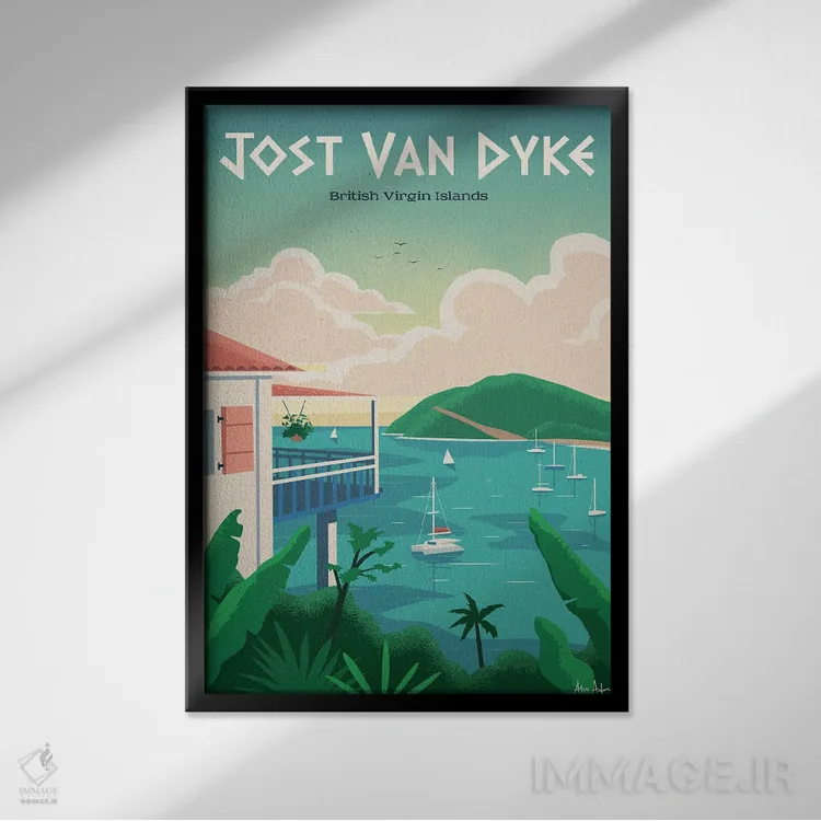 تابلو دکوراتیو یوست ون دایک اثر ایدیااستورم استودیوز - نمای قابدار مشکی