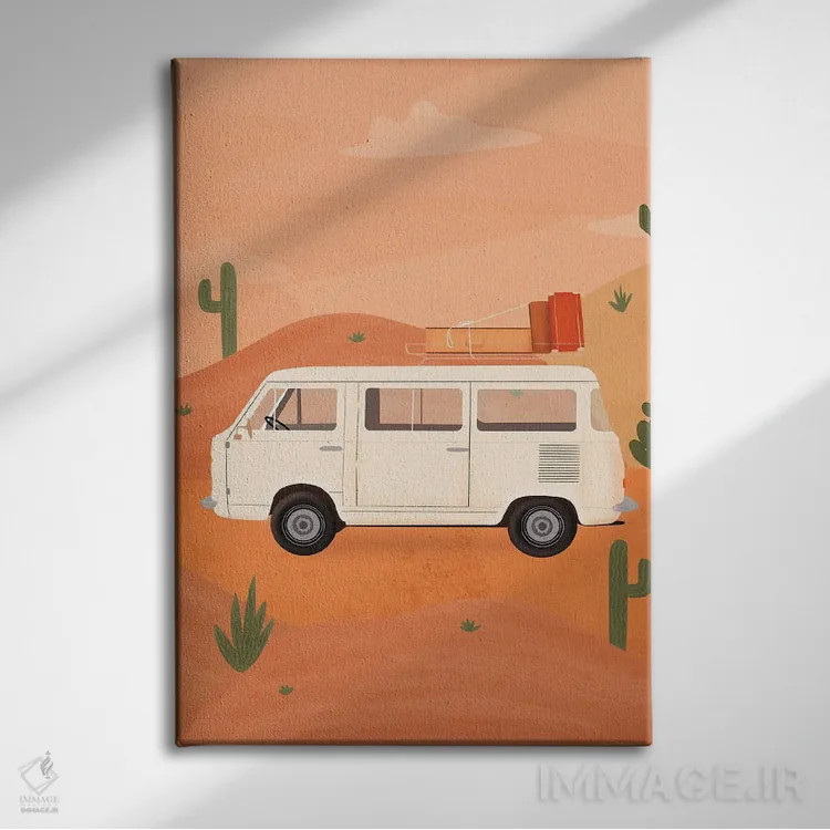 تابلو مدرن زندگی در ون اثر ایتس فانی هو - نمای روبهرو روی دیوار