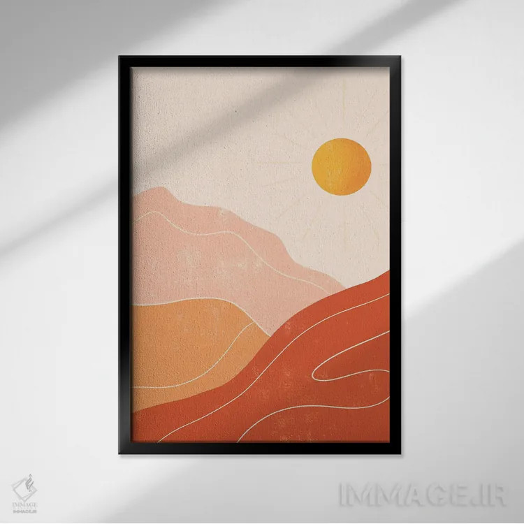 تابلو مینیمال کوه ها اثر ایتس فانی هو - نمای قابدار مشکی