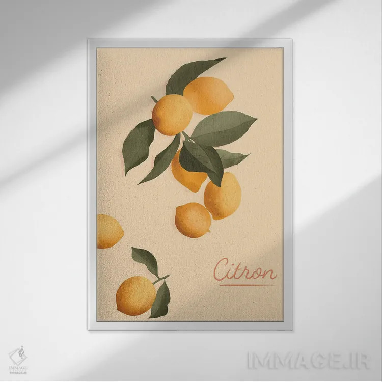 تابلو مدرن لیمو ترش اثر ایتس فانی هو - نمای قابدار سفید