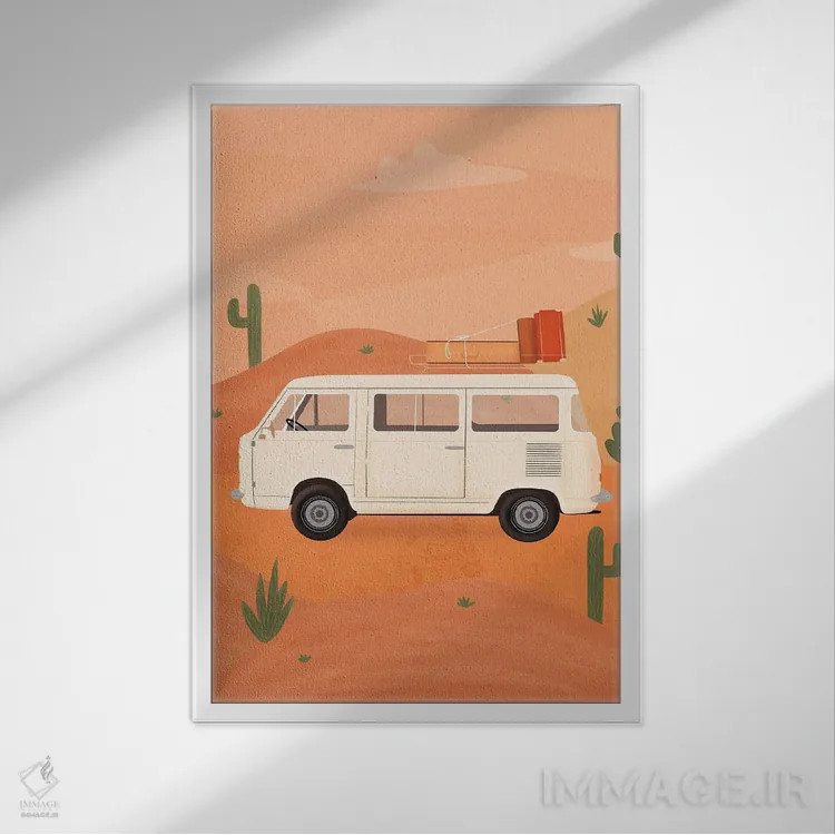 تابلو مدرن زندگی در ون اثر ایتس فانی هو - نمای قابدار سفید