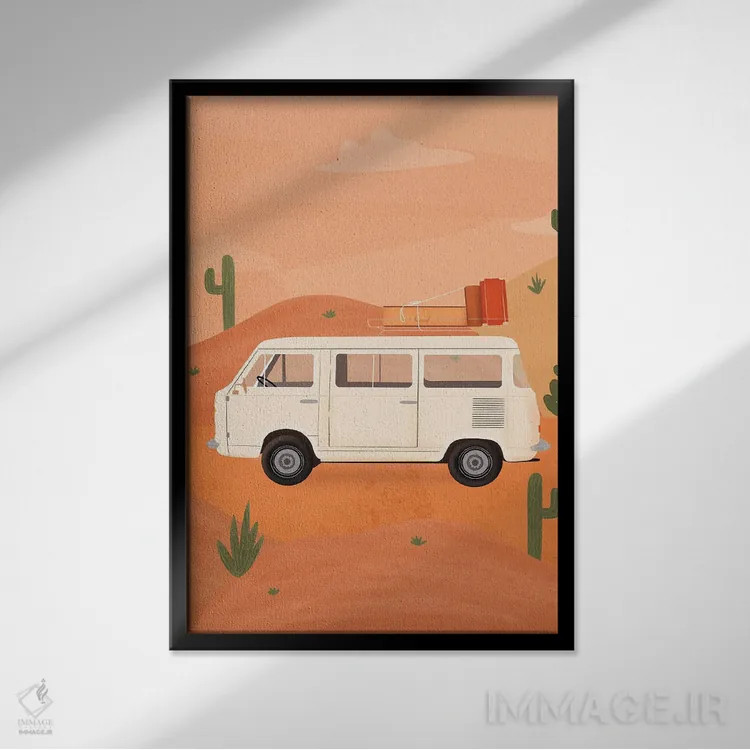 تابلو مدرن زندگی در ون اثر ایتس فانی هو - نمای قابدار مشکی