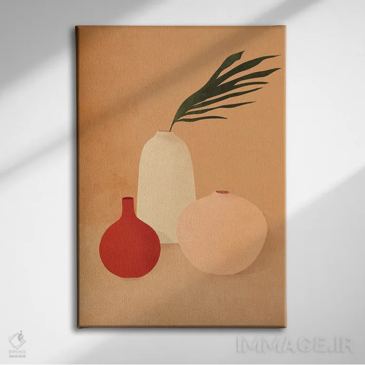 تابلو مینیمال گلدان های بوهو اثر ایتس فانی هو - نمای روبهرو روی دیوار