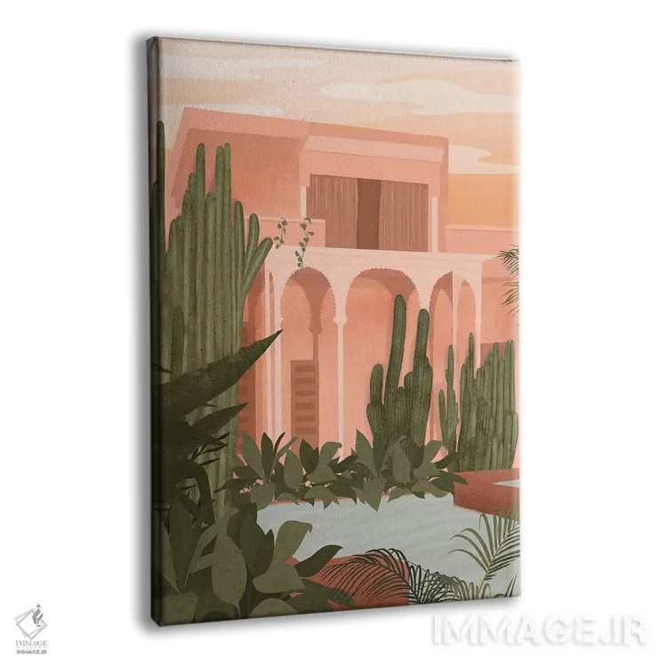 تابلو مدرن باغ ماجورل صورتی اثر ایتس فانی هو - نمای پرسپکتیو محصول